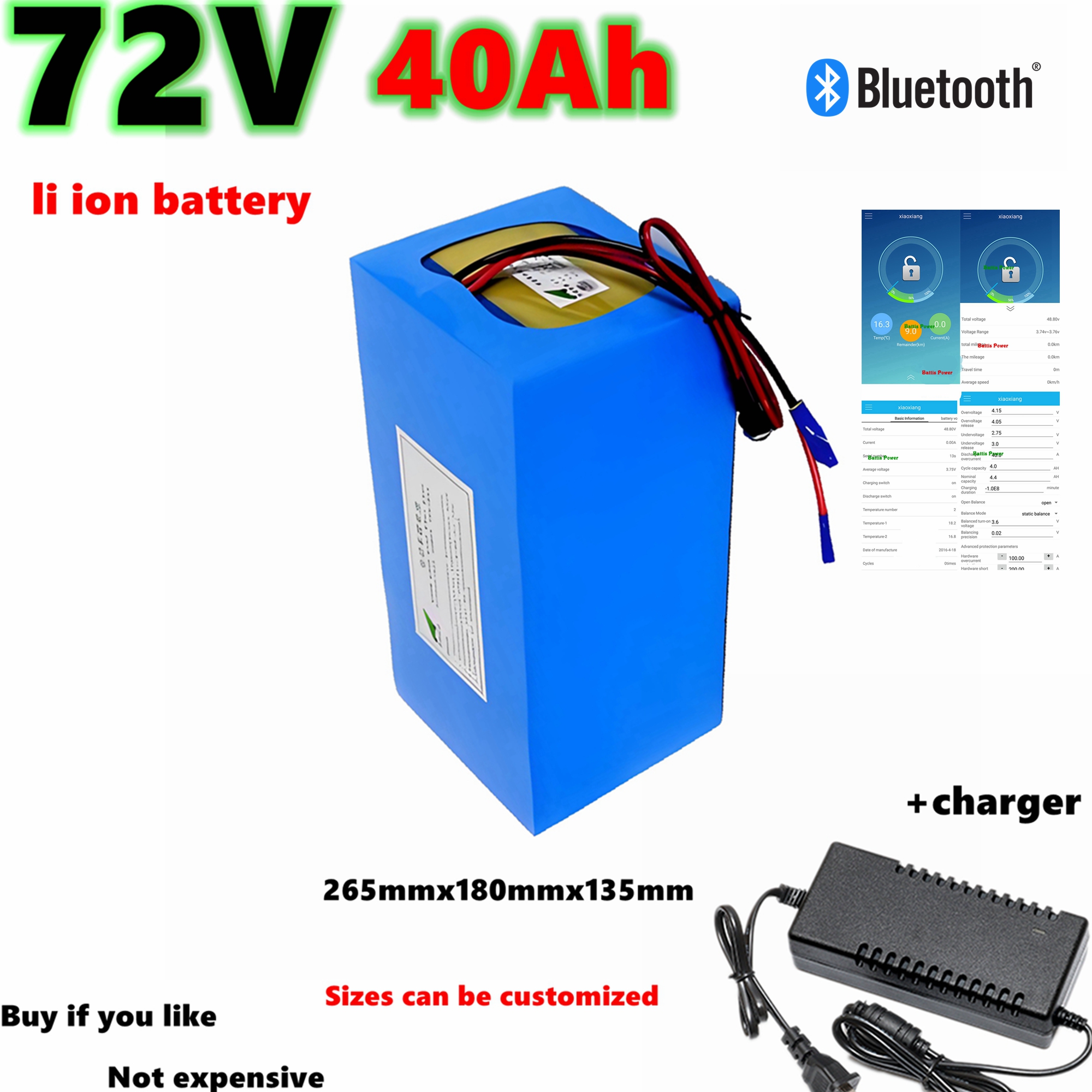 HS 72v 40Ah li-ion battery blu - Mountain Biking App review and price